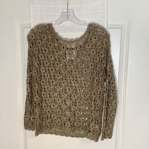 Handknitted  Internationale Express Pullover Top Taupe Size XS